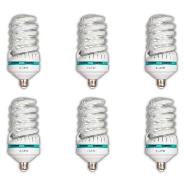 Flash 36W LED Full Spiral Bulb E40 6500K- 6 Pack