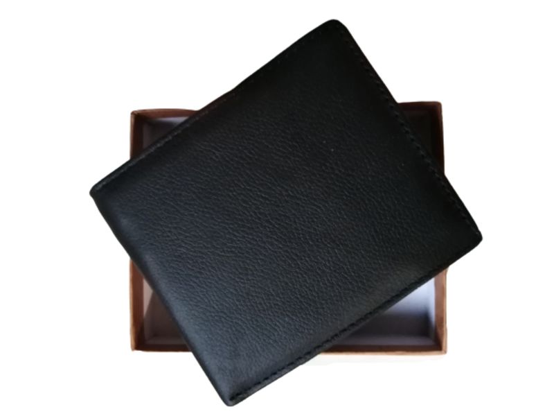 Camel Mountain Genuine Leather Wallet - Black XY6106