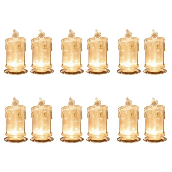 12 Pieces LED Flameless Candles Fake Candle Battery Operated Candles Battery