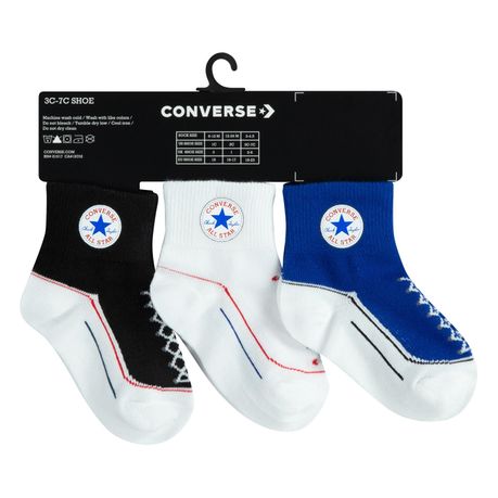 Converse Kids Chuck Quarter 3 Pack Socks - Converse Blue [Parallel Import]  | Buy Online in South Africa 
