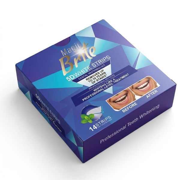5D White Strips Professional Whitening Kit - 14 Teeth Whitening Strips