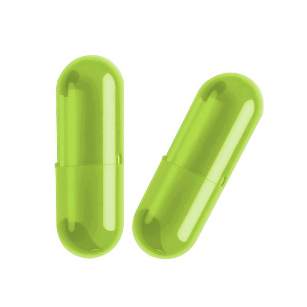 1000 Size 0 Empty Gel Capsules (Lime Green)