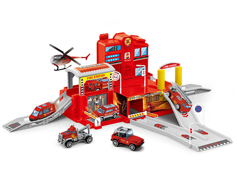 Fire Station Play set for Kids Firetrucks, Helicopter &amp; Firestation PlaySet