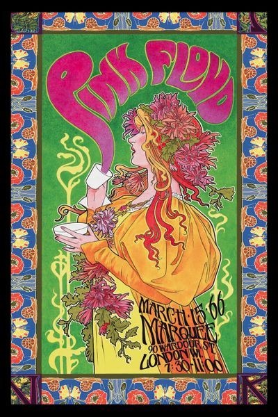 Pink Floyd (Pink Floyd '66) Poster with Black Frame