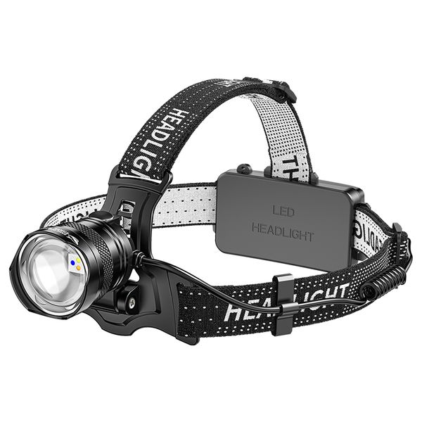 Smiling Shark 6000LM LED Headlamp 3-Color Rechargeable Zoom Headlight - 0157C