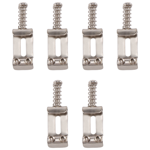 Set of 6 Chrome Tremolo Bridge Saddles For Electric Guitar