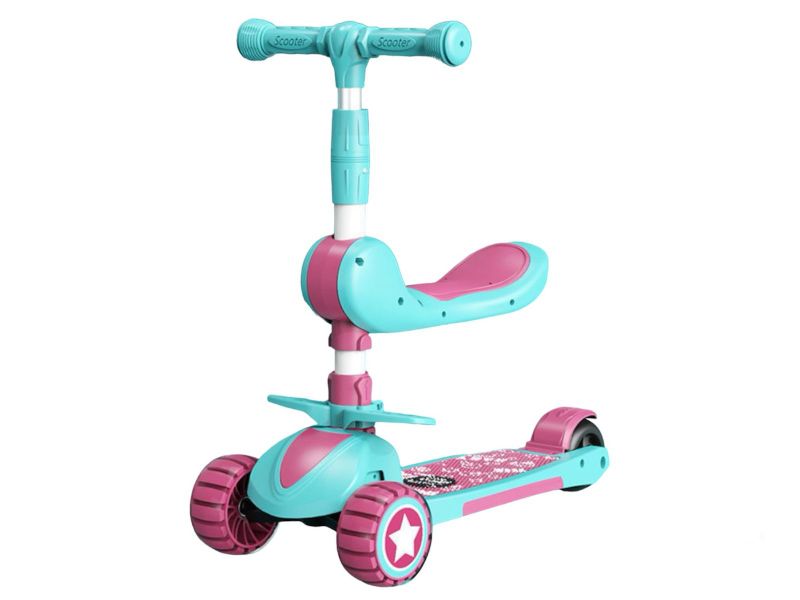 3 Wheel Foldable Meter High Skate Scooter with PU Led Wheels