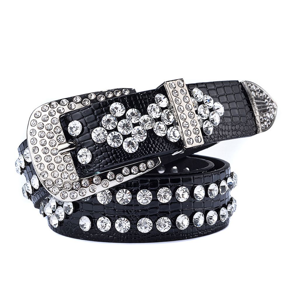 Bling Rhinestone Vintage Western Crystal Studded Belt for Women Men ...