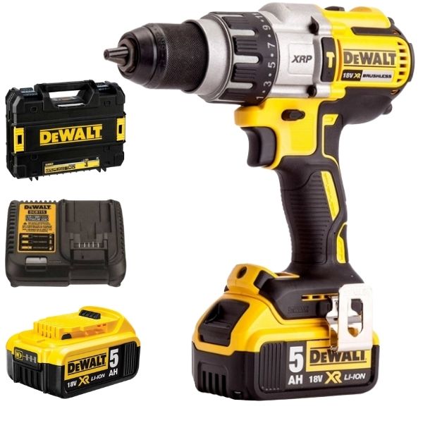 Dewalt - Cordless Drill with 2 x Li-Ion Batteries (5.0Ah) &amp; A Charger