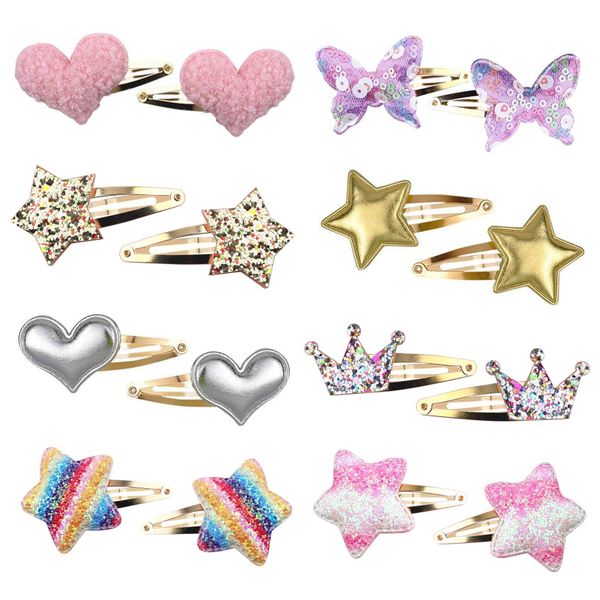 8 Pairs/16 Pack Hair Clips for Girls,Butterfly Metal Snap Hair Clips