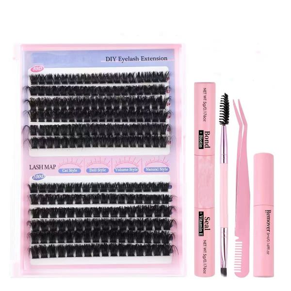 DIY Eyelash Extension Kit 10-18mm 204 Pieces Single Eyelashes