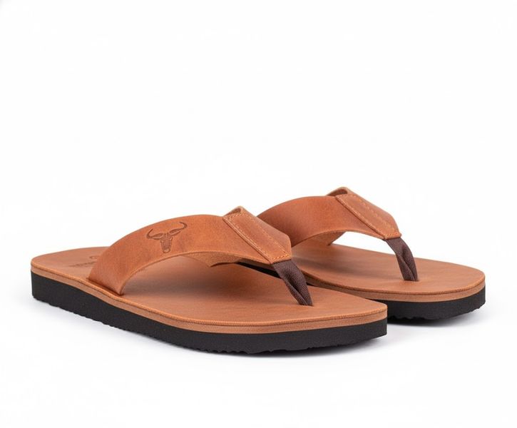 Wildebees Footwear Leather Vlenters Flip-Flop - Tan
