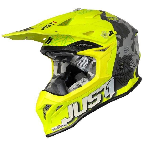 Just1 - Helmet - J39 - Kinetic - Camo - Lime/Fluo Yellow