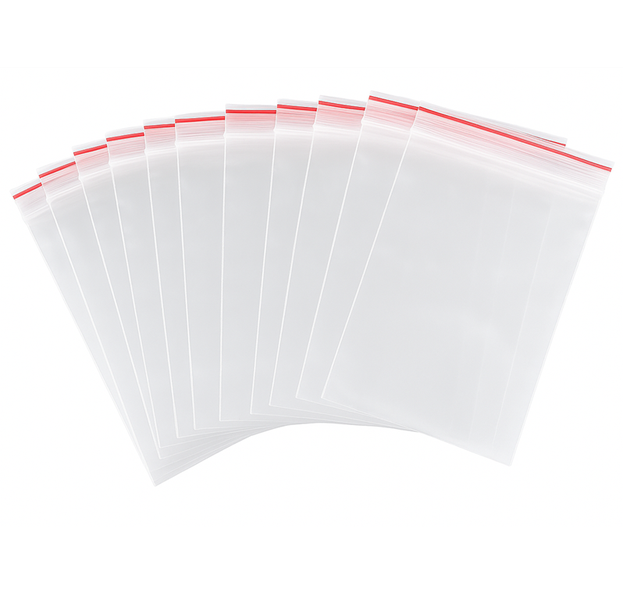 1000 Pcs Reclosable Zip Plastic Poly Bags with Resealable Lock Seal