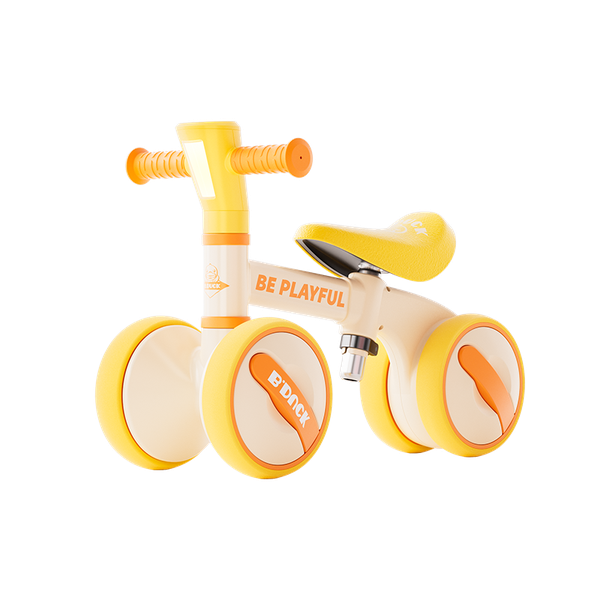 Luddy B.Duck Toddler Balance Bike with 4-Wheel Stability