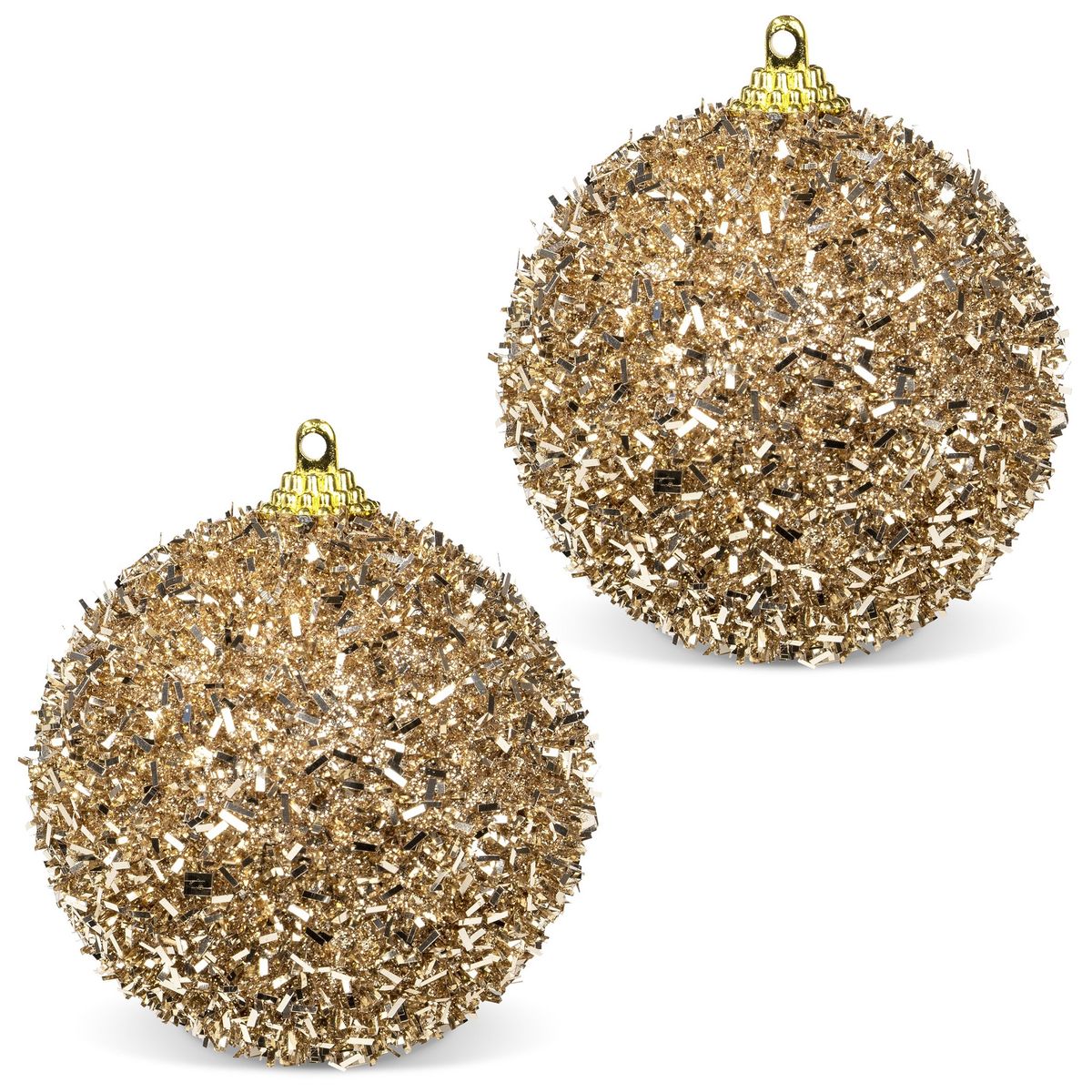 Glam Glitter Festive Ball Duo Hanging Ornaments