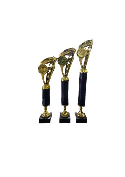 Set of 3 Black &amp; Gold Trophies (BB21/S51) OA