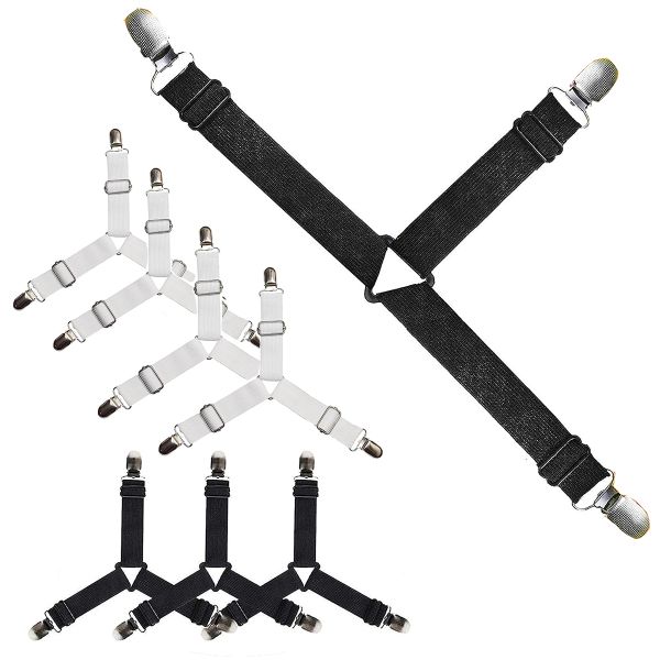 Set Of 8 Triangle Bed Sheet Grippers Adjustable Grippers For Bed Sofa Sheet