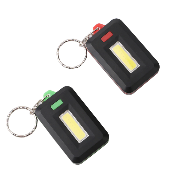 2 Piece Mini COB LED Keychain Flashlight 3 Modes Key Chain Portable