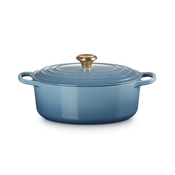 Le Creuset Signature Oval Cast Iron Casserole - Chambray