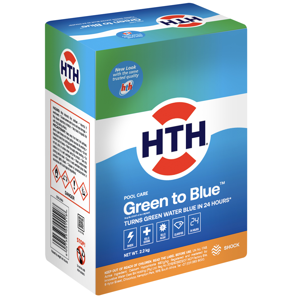 HTH Green To Blue System Pack Pool Chemicals Cleaning 2.2kg