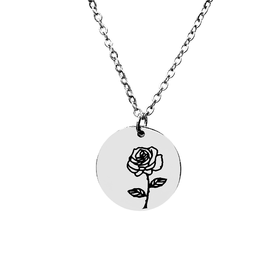 Stainless Steel June Birth Flower Necklace - Rose | Shop Today. Get it ...