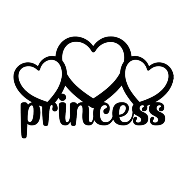 Katz Designs - Baby on Board - White Decal - Princess