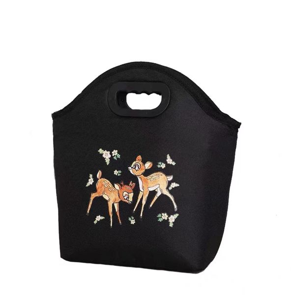 Carton Print Insulated Thermal School Lunch Bag Food Carrier Bag