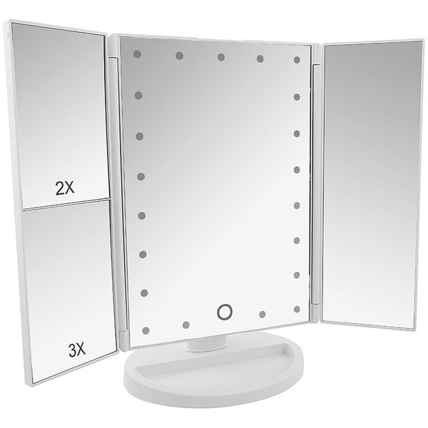 LED Tri-Fold Table Touch Sensor Duo Mirror