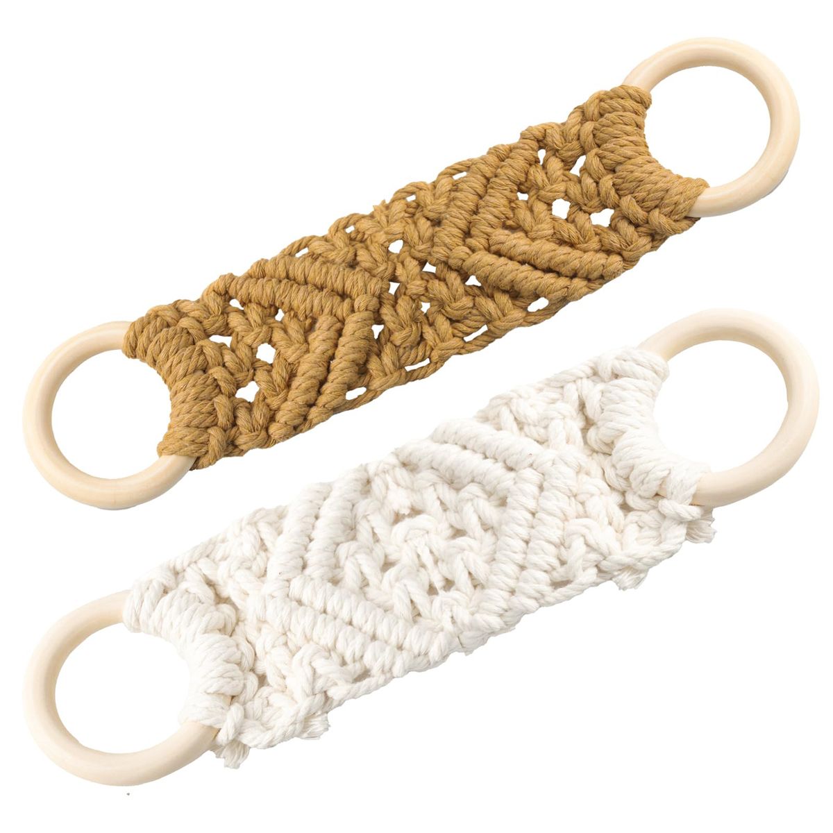 2 Piece Kitchen Towel Holder Towel Ring Handmade Crochet Macrame