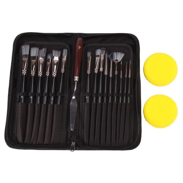 15PCS Acrylic Paint Brushes Set,Watercolor and Gouache forPainter