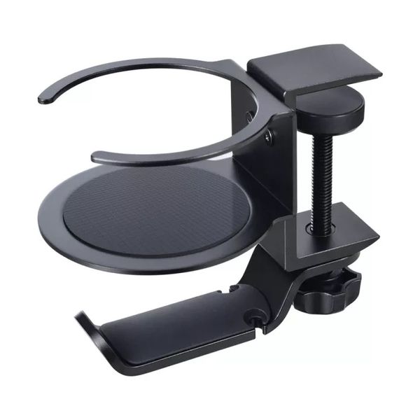 Rotating Gaming Headset mount and anti-slip cup holder - DIY installation