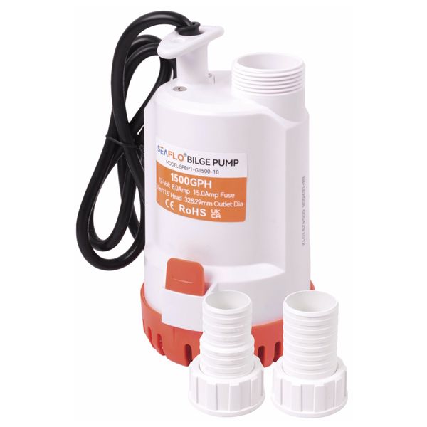 Seaflo Handy Submersible Bilge Pump - 1500 GPH (12 Volt/8 Amp)
