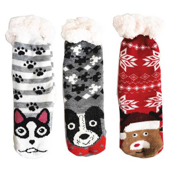 3 Pairs Cartoon Animal Thermal Socks Winter Socks For Women Girls