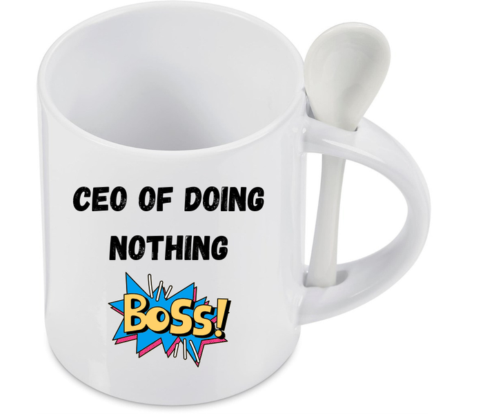 White Ceramic Coffee Cup: CEO Of Doing Nothing