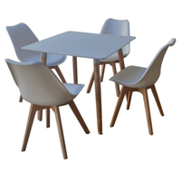 Square Table with 4 Padded Chairs - Gray