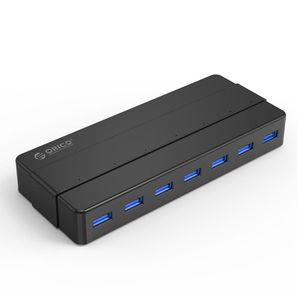 Orico 7 Port Additional Power USB3.0 Hub - Black
