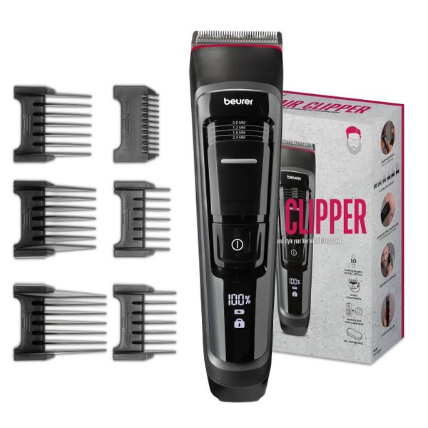 Beurer Hair Clipper: 7 Attachments. 10 Cutting Lengths. Rechargeable MN5X