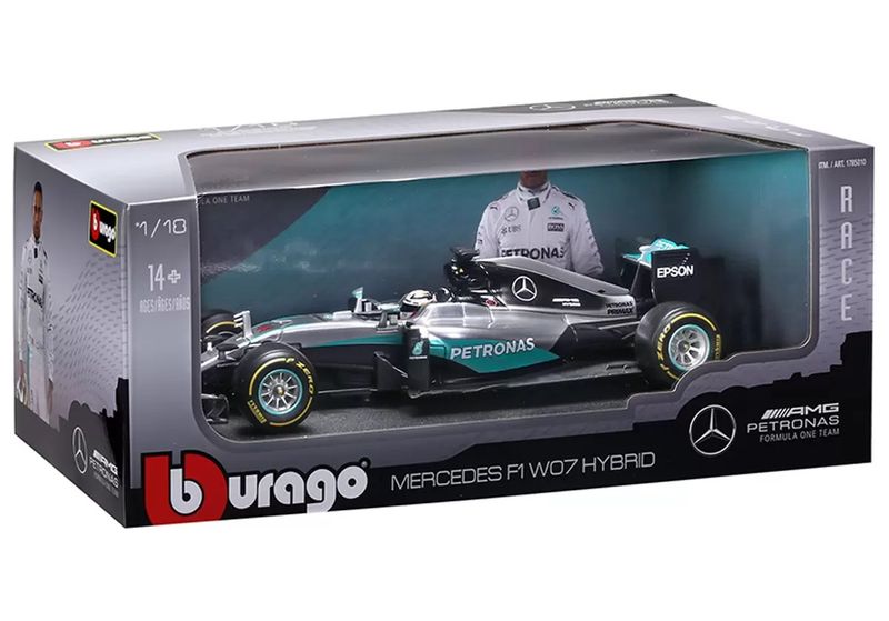 Bburago - 1:18 Formula 1 Mercedes F1 W07 Hybrid 2016 Model Car