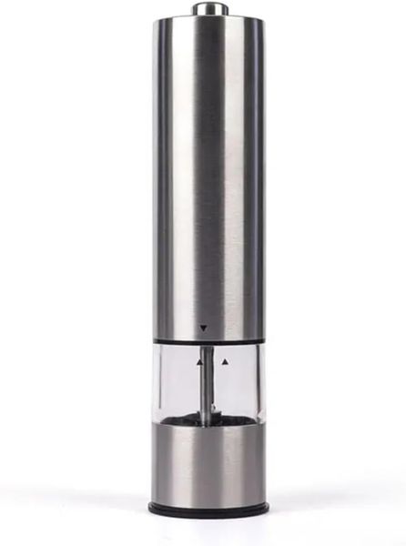 2026 Silver Stainless Steel Electric Salt and Pepper Grinder Set.