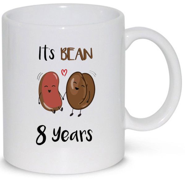 It's Bean 8 Years Boyfriend Girlfriend 8th Year Anniversary Gift Mug