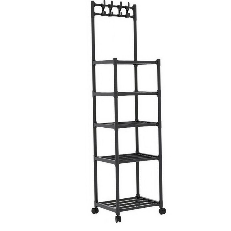 5-Tier Kitchen Storage Cabinet Mobile Organizer Kitchen Shelf - Black