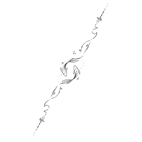 Pisces Design Temporary Back Tattoo - Black