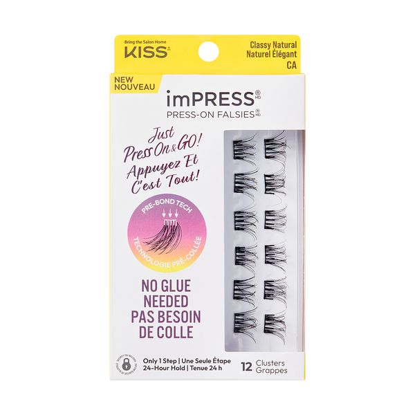 KISS imPRESS False Eyelashes, Lash Clusters, Natural', 12 mm x 12