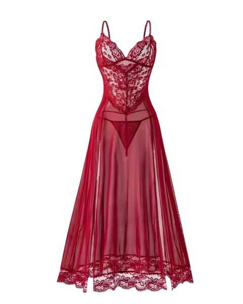 Elegant Lace Night Gown Set
