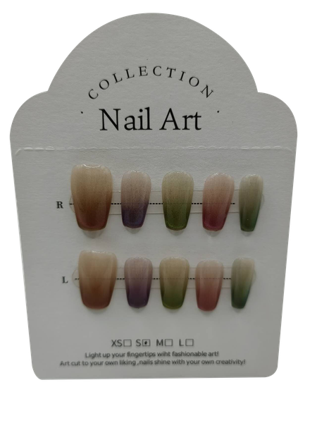 D113S Handmade Press-on Nails Small Size &amp; Color All-in One- 10Piece