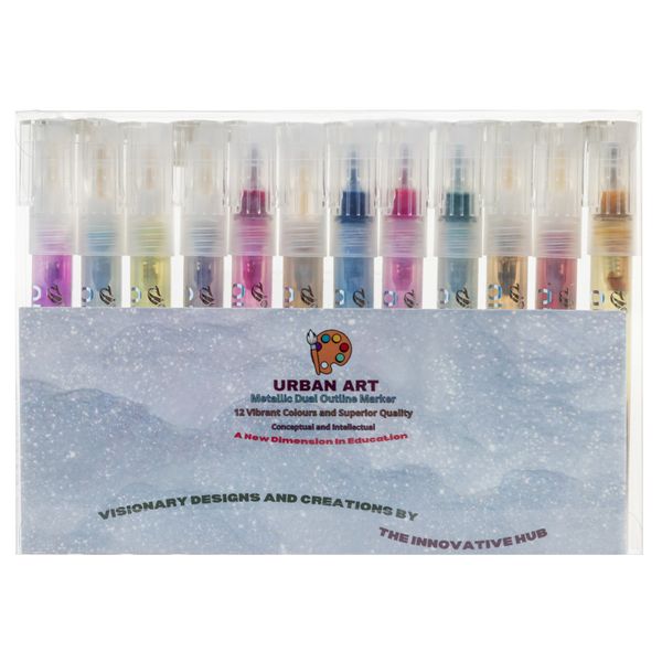 Urban Art Metallic Self Outline Marker - Dual Outline - 12 Exciting Colours