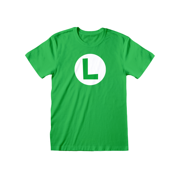 Officially Licensed Nintendo Super Mario T-Shirt - Luigi Badge