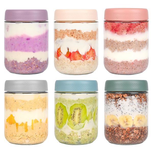 6-pack 16 oz Glass jars with Lids, Glass Food Storage Containers