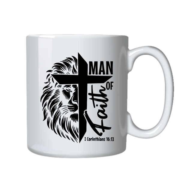 Man Dad of Faith Christian Theme Birthday Christmas Gift Cup Mug 402
